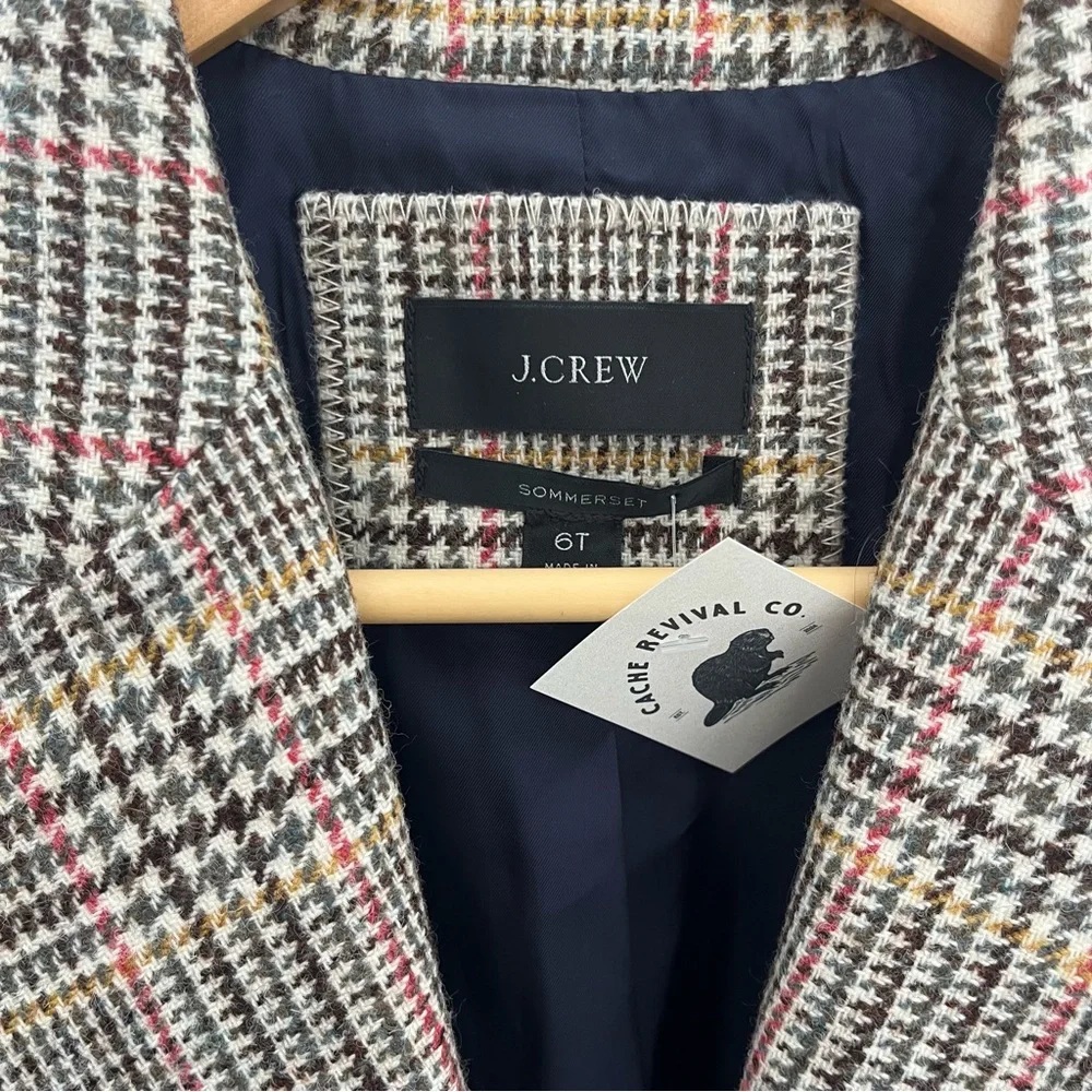 J. Crew Somerset Blazer in Glen Plaid English Wool Tailored Fitted | women’s 6T - Picture 4 of 15